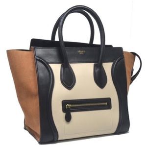 Celine Tri-color leather tote bag